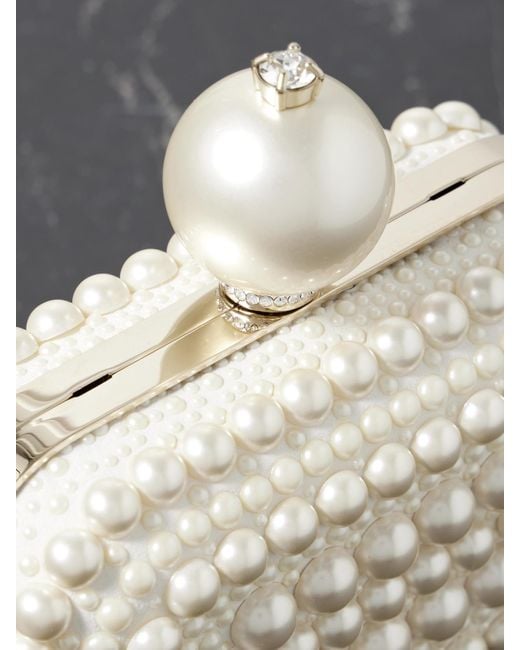 Jimmy Choo Natural Cloud Micro Embellished Satin Clutch