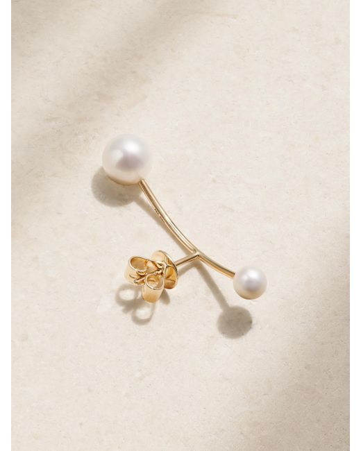 Sophie Bille Brahe Natural Stella Eclipse 18-Karat Pearl Single Earring