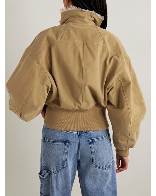 Isabel Marant Natural Oana Fleece-Trimmed Cotton-Twill Jacket