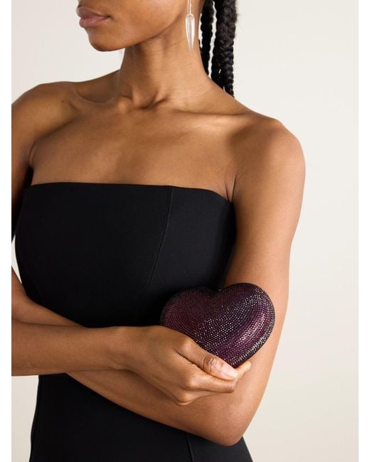 Judith Leiber Purple Petit Coeur Crystal-Embellished-Tone Clutch