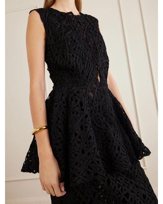 DIOTIMA Black Laurin Scalloped Net Georgette Blouse