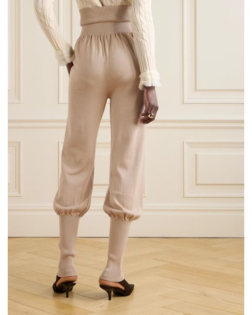 Altuzarra Natural Xander Mulberry Silk And Cotton-Blend Tapered Pants