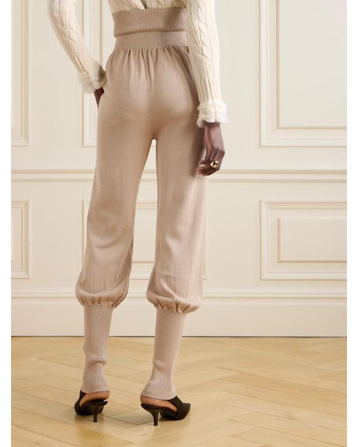 Altuzarra Natural Xander Mulberry Silk And Cotton-Blend Tapered Pants