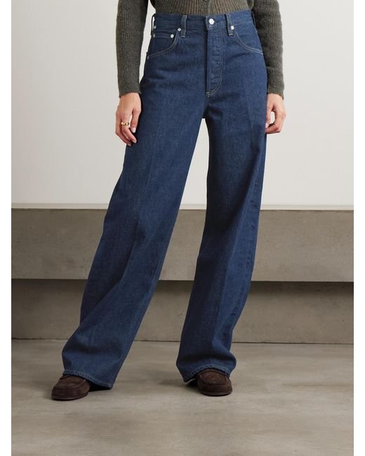 Citizens of Humanity Blue Ayla Baggy Mid-Rise Wide-Leg Jeans