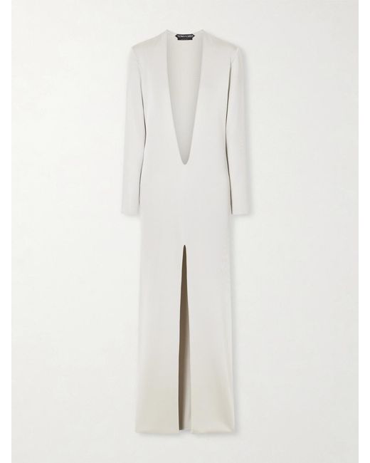 Tom Ford White Liquid Knitted Gown
