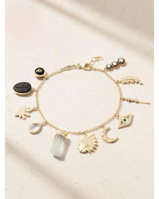 Jacquie Aiche Natural Wild Child Armband Aus 14 Karat Mit Emaille Und Mehreren Steinen
