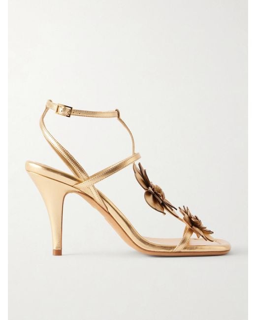 Zimmermann Natural Belara Metallic-Leather Sandals