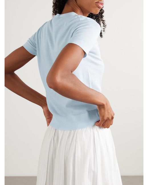 Theory Blue Merino Wool T-Shirt