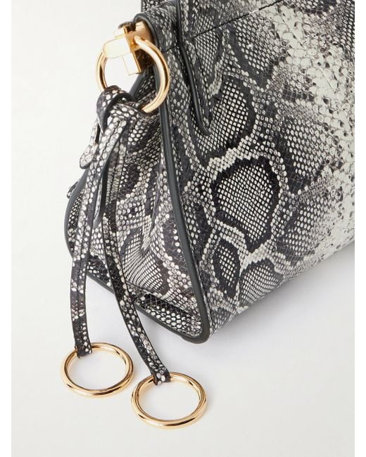 Alaïa Metallic Le Click E/W Medium Snake-Effect Eel Shoulder Bag