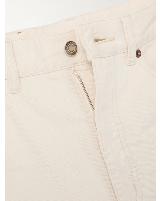Saint Laurent White Hoch Sitzende Bootcut-Jeans