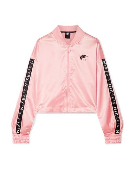 Nike Air Printed Satin Track Jacket in Baby Pink (Pink) | Lyst Australia