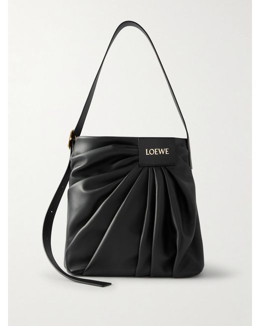 Loewe Black Featherlight Gathered Leather Tote