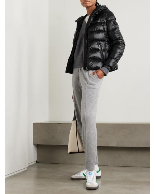 Moncler Black Gles Hooded Quilted Shell Down Jacket