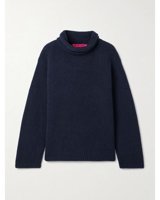 The Elder Statesman Blue Cashmere Turtleneck Sweater