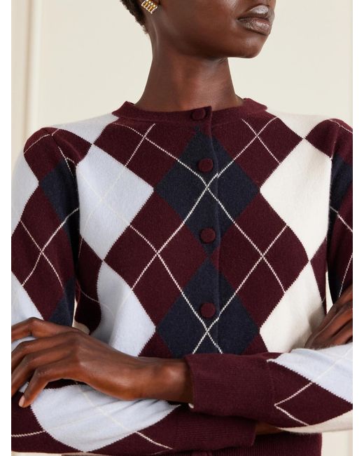 arch4 Purple Claridges Argyle Cashmere Cardigan