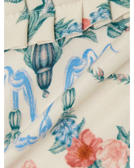 Agua Bendita White Nopal Mosqueta Ruffled Floral-Print Recycled Bikini Briefs