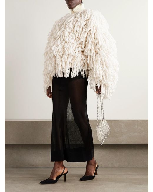 Stella McCartney Natural Fringed Wool-Blend Jacket