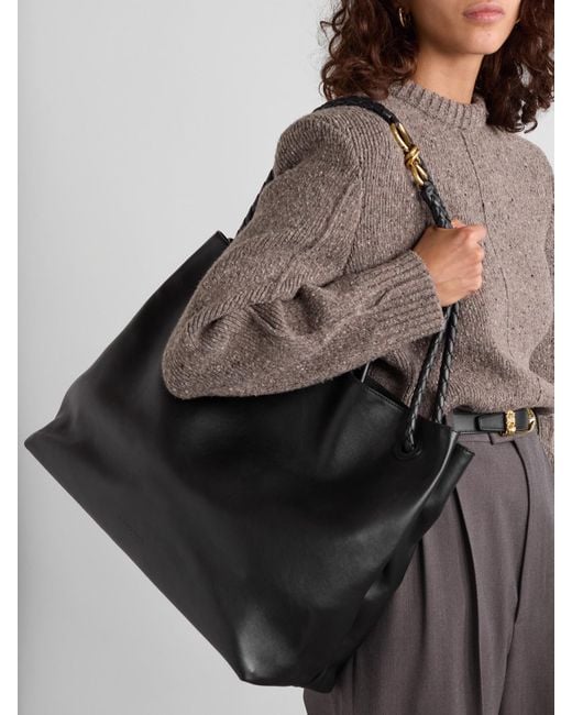 Bottega Veneta Black Andiamo Large Intrecciato Leather Tote