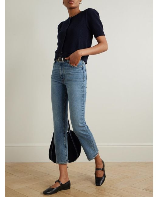 FRAME Blue Le Sleek Hoch Sitzende Jeans Mit Geradem Bein