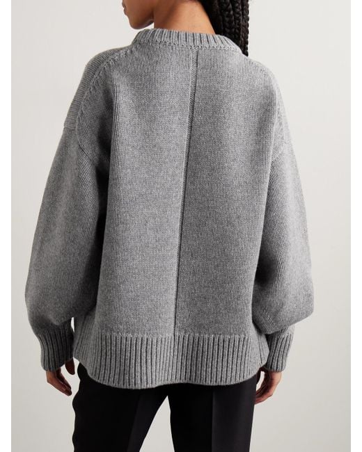 The Row Gray Essentials Ophelia Oversized-Pullover Aus Einer Woll-Kaschmirmischung