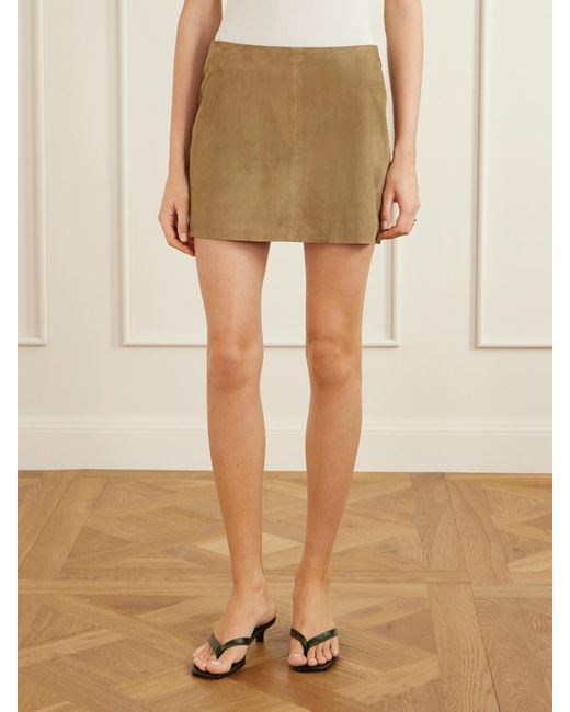 Arma Natural Melody Suede Mini Skirt