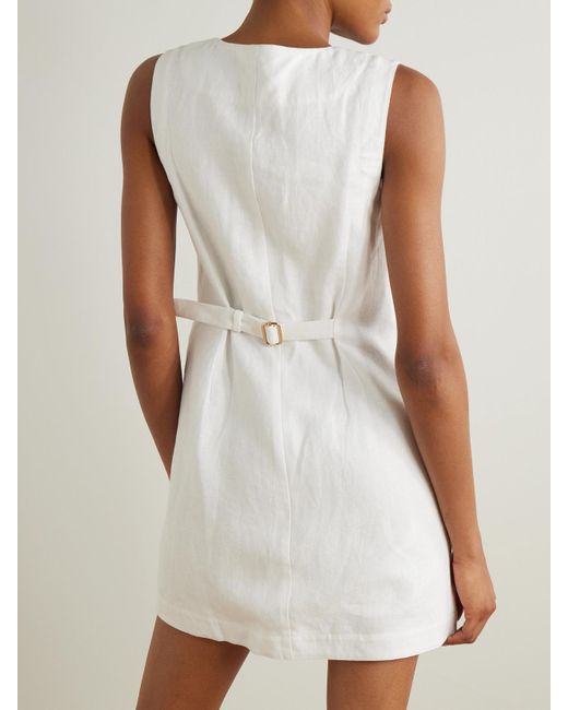 Mini-Robe En Lin Emma Posse en coloris White