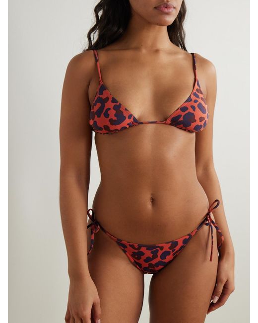 Eres Red Cauri Printed Bikini Briefs
