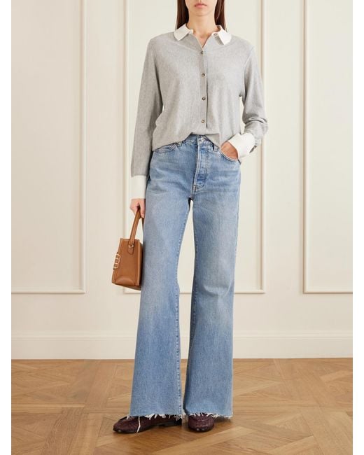 FRAME Blue The Lax High-Rise Flared Jeans