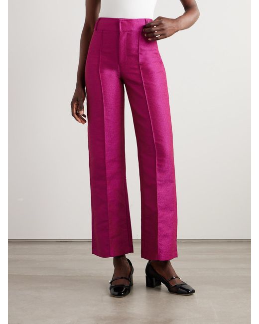 D'Estree Pink Yoshi Crepe Wide-Leg Pants