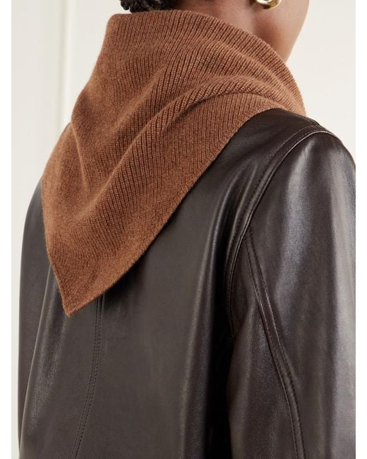 &Daughter Brown Fionn Ribbed Cashmere Scarf