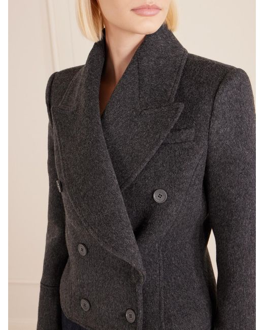 Alexander McQueen Black Double-Breasted Wool-Felt Blazer