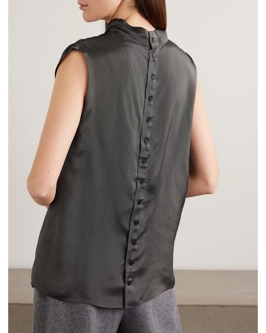 Kallmeyer Gray Penny Draped Satin Top