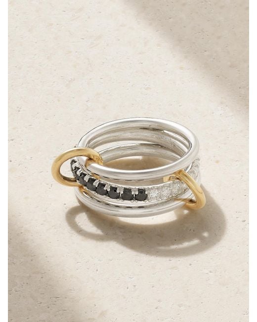 Spinelli Kilcollin Natural Petunia Eclipse Sterling And 18-Karat Diamond Ring