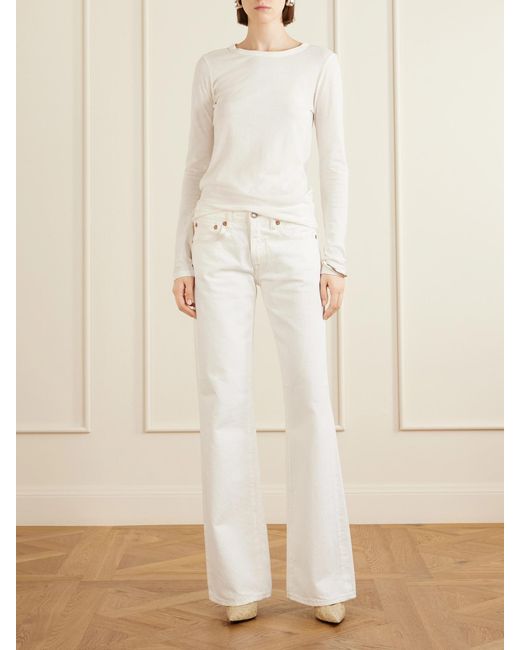 Christen White Helix 95 Croc-Effect Leather Pumps