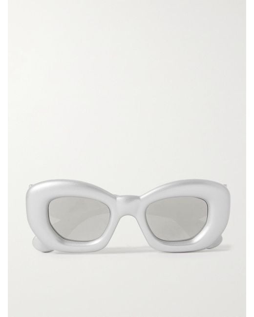 Loewe White Inflated Oversized D-Frame Acetate Sunglasses
