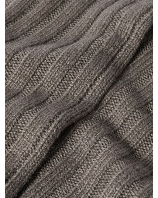 arch4 Gray Fingerlose Handschuhe Aus Geripptem Kaschmir