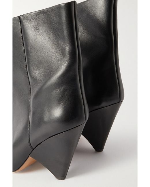 Isabel Marant Black Miyako Leather Ankle Boots