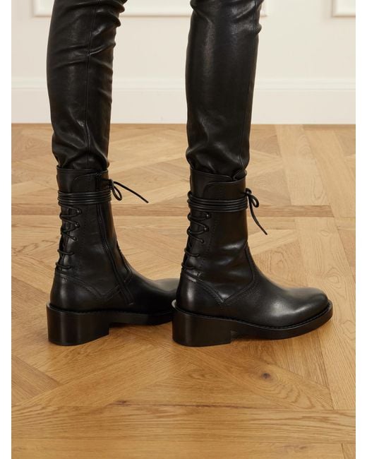 Ann Demeulemeester Black Henrica Leather Ankle Boots