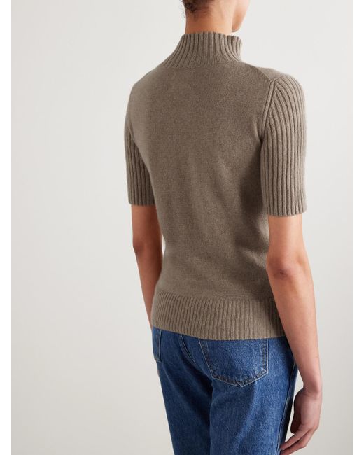 Khaite Gray Talvi Cashmere Turtleneck Sweater