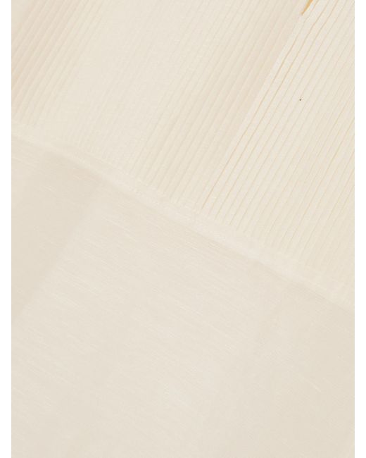 Tory Burch Natural Pleated Linen And Silk-Blend Kaftan