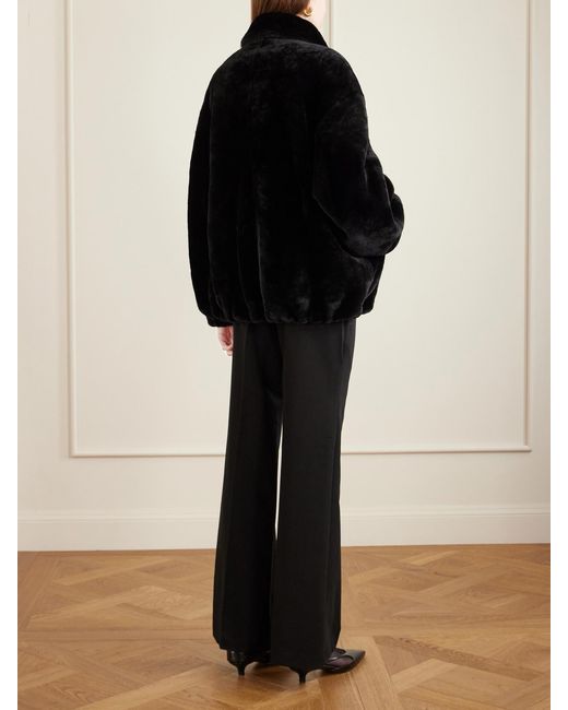Nour Hammour Blue Shearling Jacket
