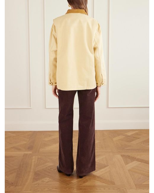 Doen Natural Pascual Corduroy-Trimmed Cotton-Canvas Jacket