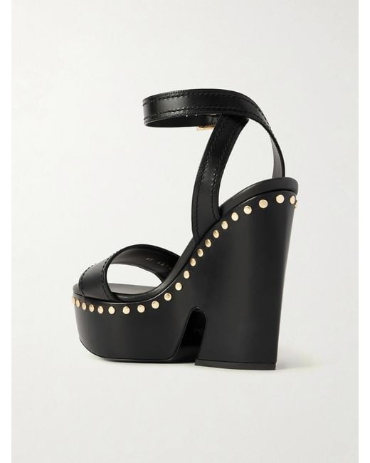 Givenchy Black Studded Leather Platform Sandals