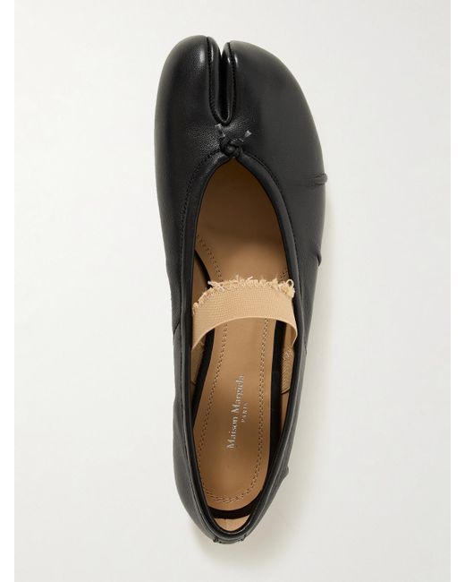 Maison Margiela White Tabi Ballerinas Mit Geteilter Kappe Aus Leder