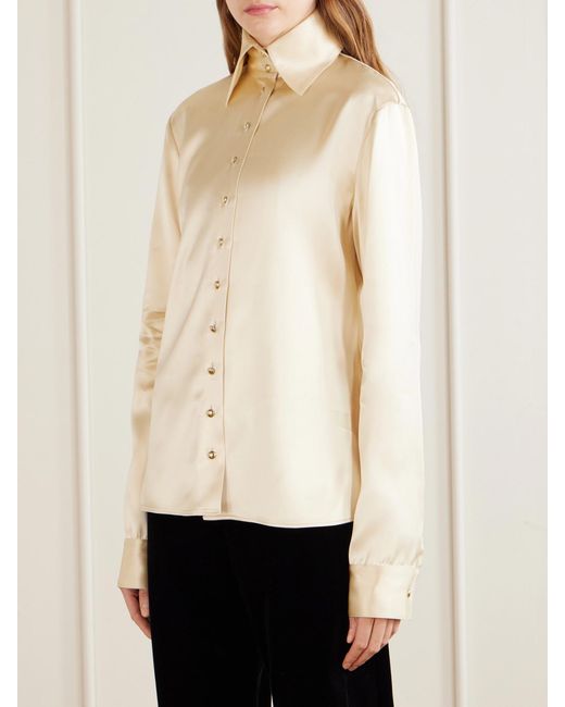 Khaite Natural Ivy Satin Shirt