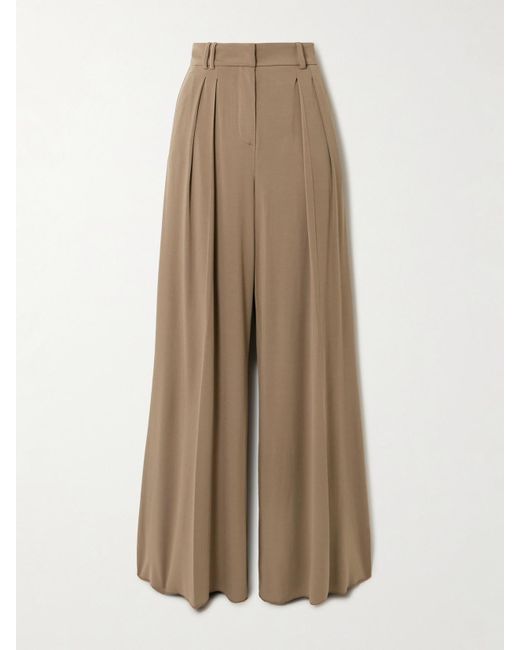 Max Mara Natural Palanca Bundfaltenhose Mit Weitem Bein Aus Jersey