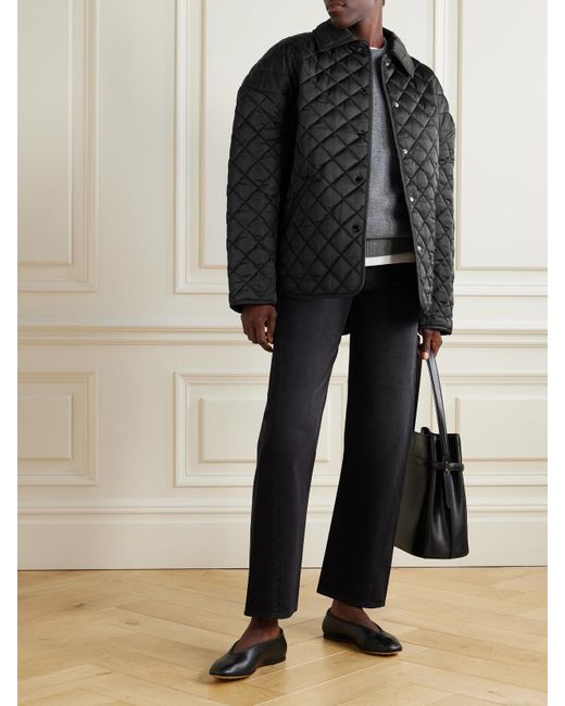 Totême  Black Quilted Recycled-Shell Jacket
