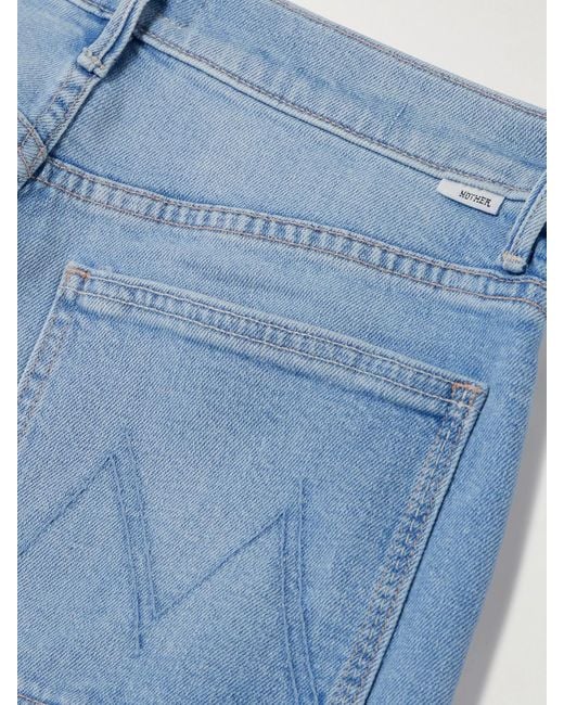 Mother Blue The Patch Pocket Undercover Sneak High-Rise Wide-Leg Jeans