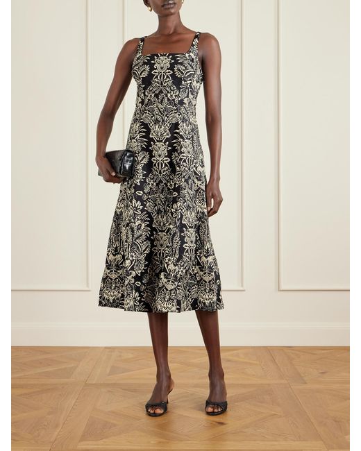 Ulla Johnson White Natali Midikleid Aus Baumwolle Mit Blumenprint