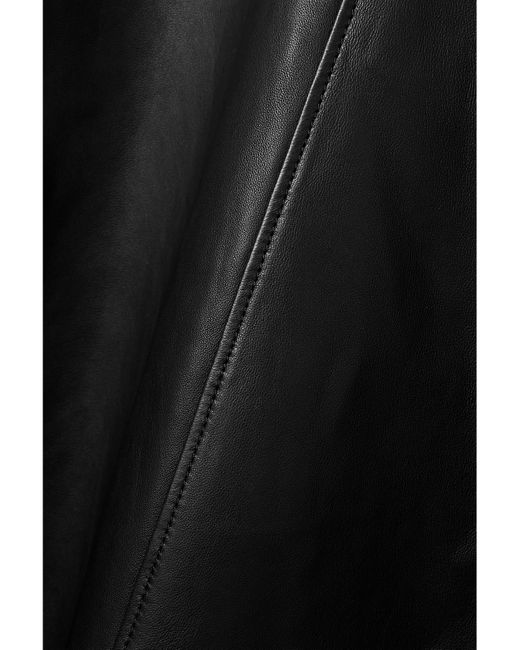 Jason Wu Black Asymmetric Paneled Leather Midi Dress